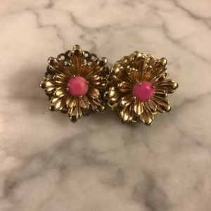 Banana Republic flower earrings with pouch